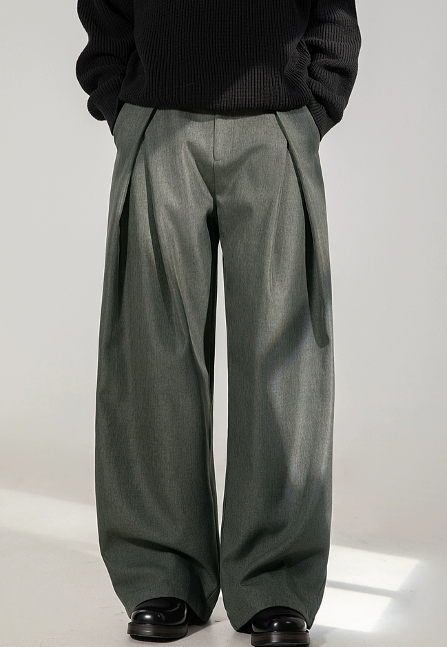 スラックス風ワイドパンツ商品画像