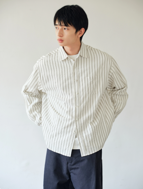 ストライプオーバーサイズシャツ商品画像