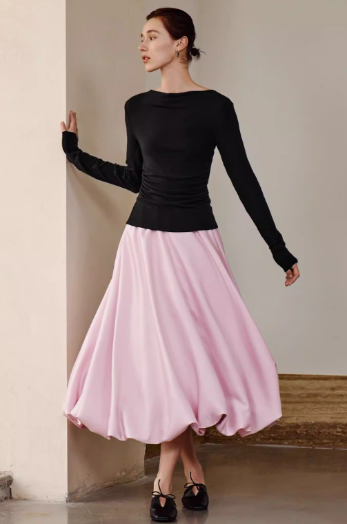 サテンナロースカートの商品画像