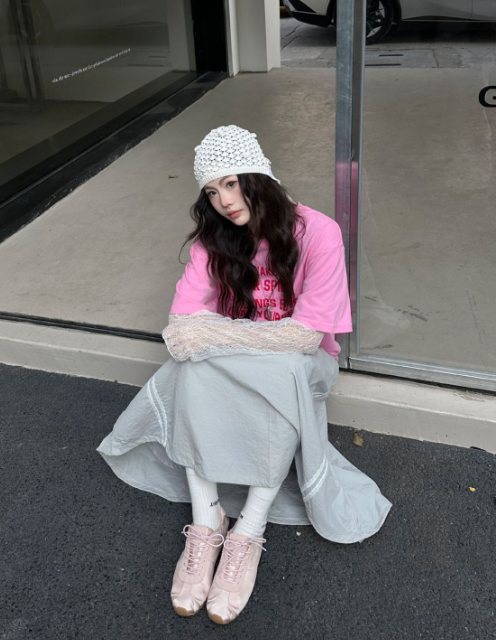 バレエコアMIX レースアップスニーカー