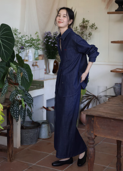 インディゴデニム シャツワンピースの商品画像