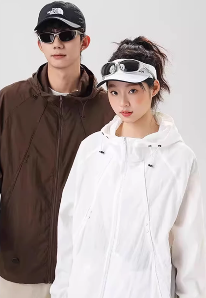 撥水ナイロンジャケットコーディネート例