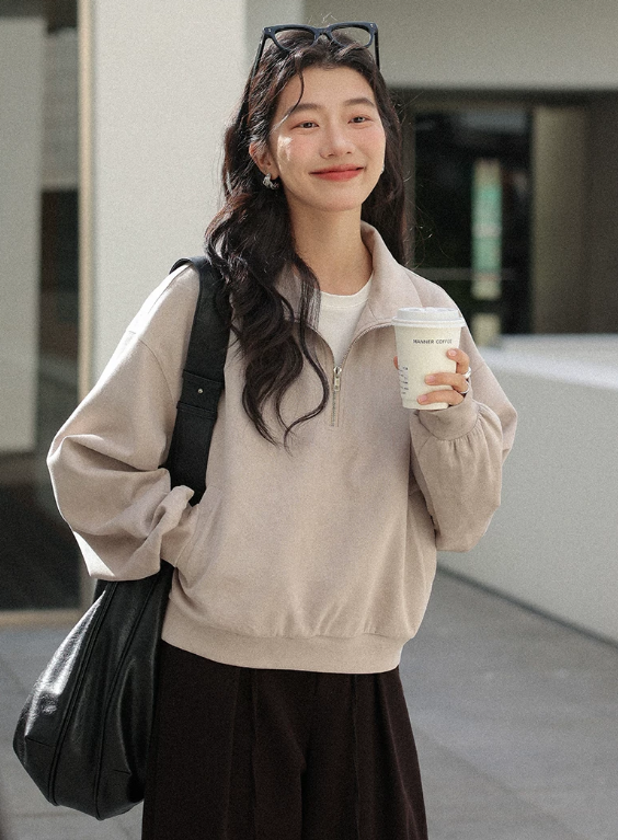 ゆるシルエットハーフジップスウェットの商品画像