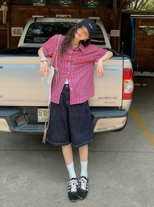 ワイドデニムハーフパンツ商品画像