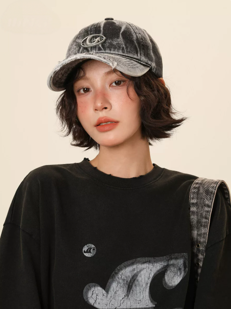 ダメージ加工デニムライクキャップ商品画像