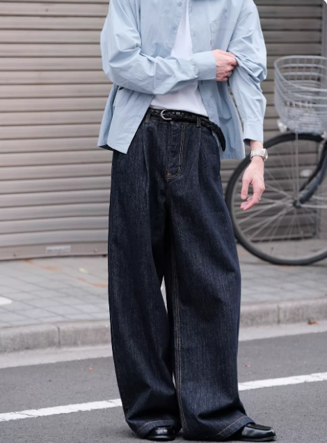 ダークインディゴワイドデニムパンツ商品画像